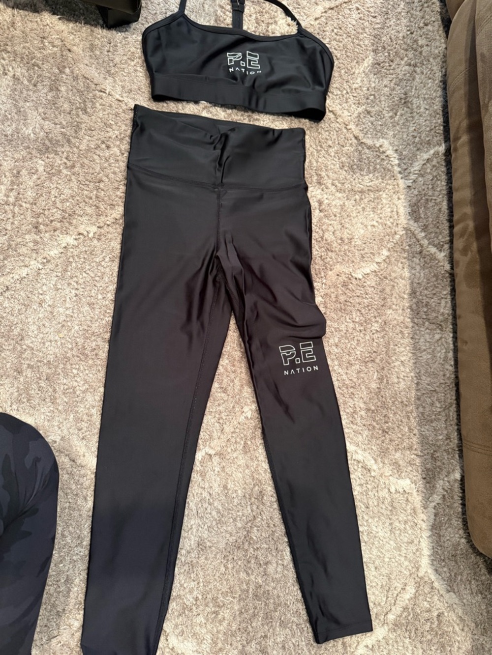 P.E Nation Womens Black High-Waist Leggings & Sports Bra Set
